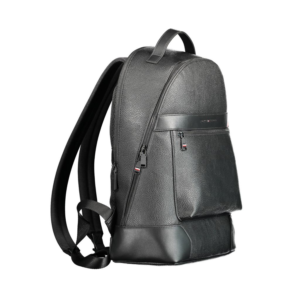 Black Polyethylene Men Backpack