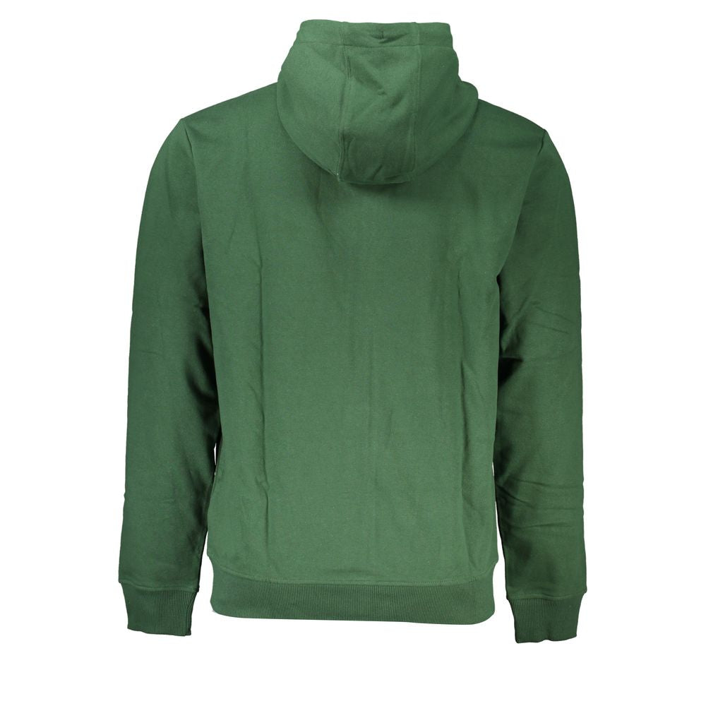 Chic Green Hooded Zip Sweater