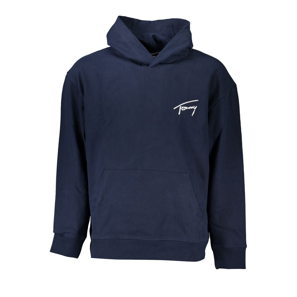 Eco-Conscious Blue Hooded Sweatshirt