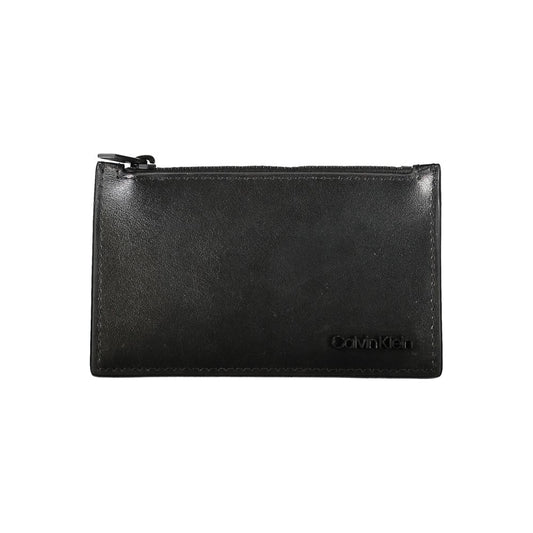 Elegant Leather Zip Wallet in Timeless Black