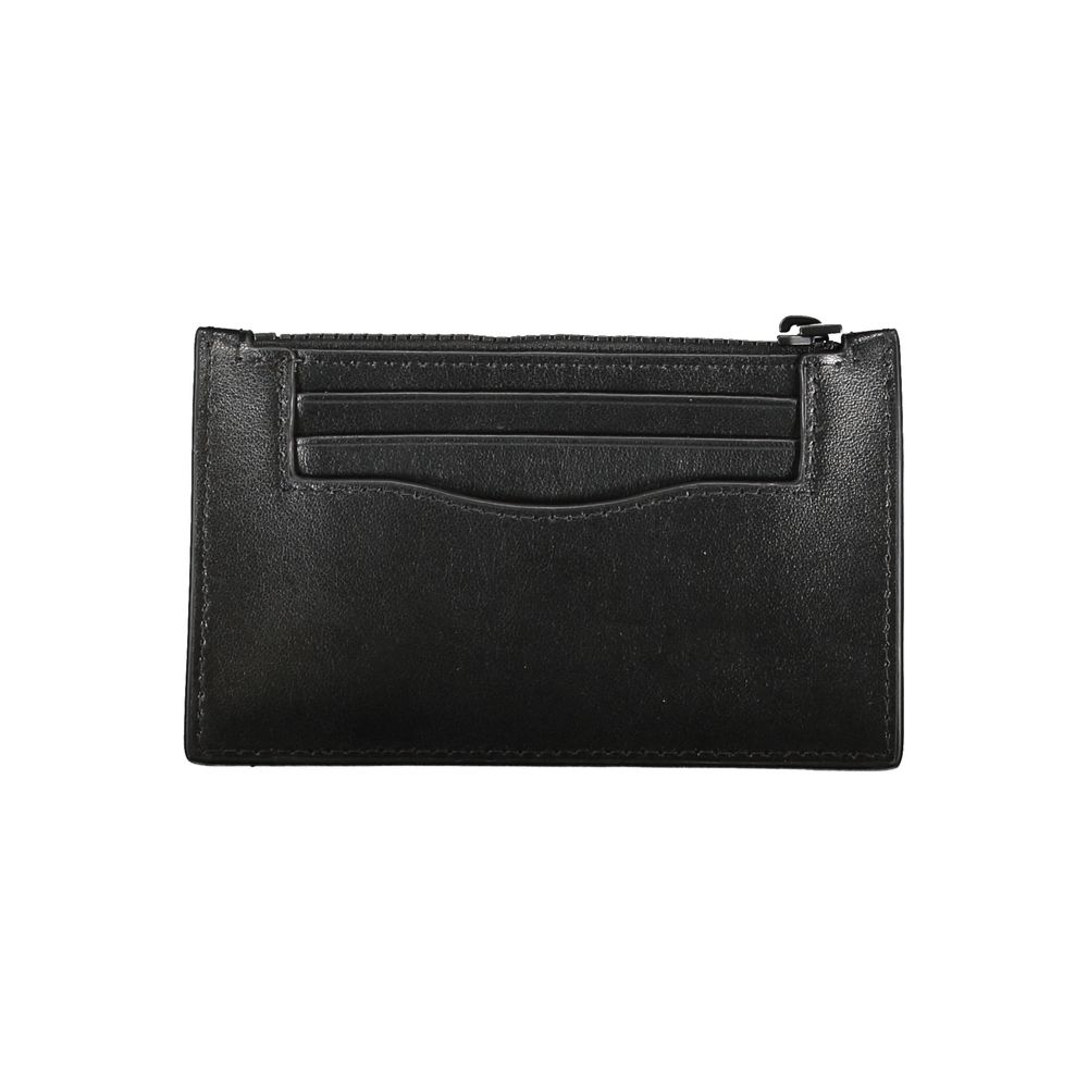 Elegant Leather Zip Wallet in Timeless Black