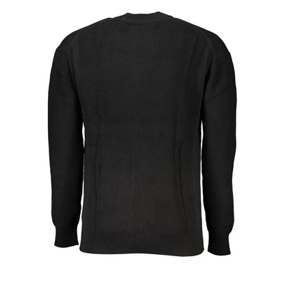 Sleek Cotton Crew Neck Sweater with Contrast Details