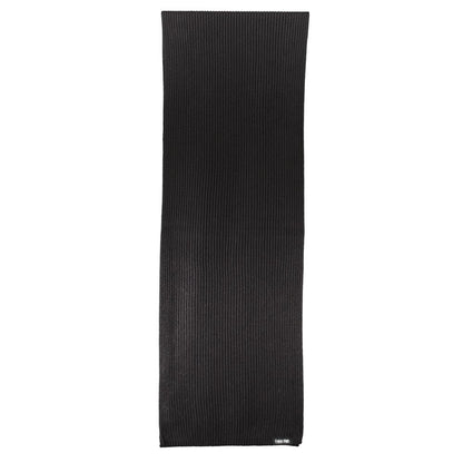 Elegant Black Cotton Cashmere Scarf