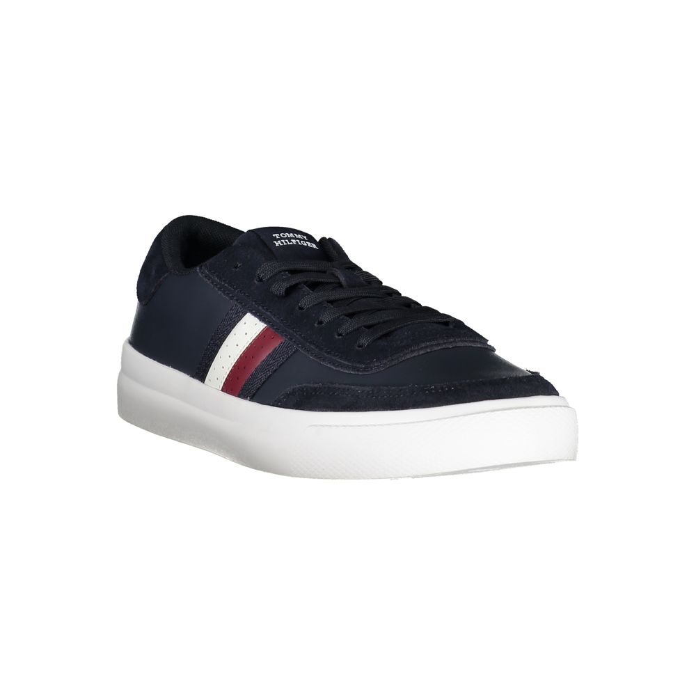 Sleek Blue Lace-Up Sneakers with Contrast Accents