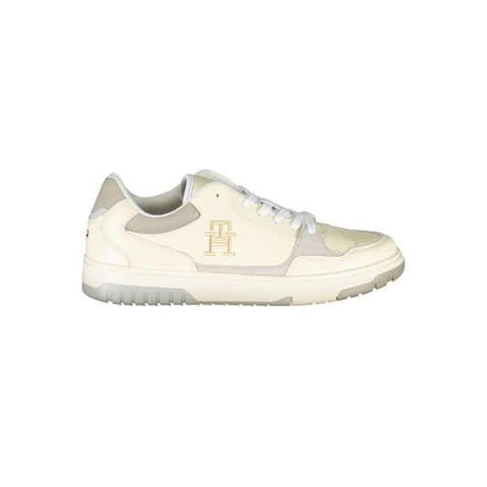 Beige Sports Sneakers with Unique Embroidery