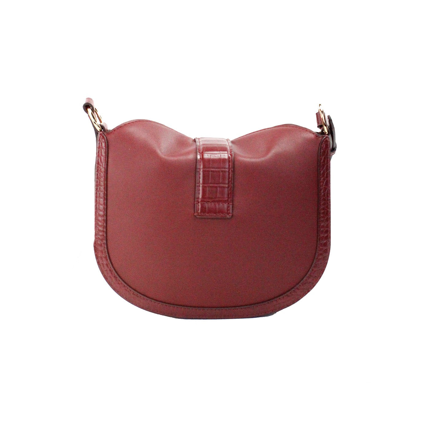 Gabby Small Dark Cherry Leather Foldover Hobo Crossbody Bag