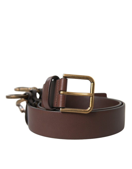 Elegant Brown Calf Leather Belt - Timeless Accessory