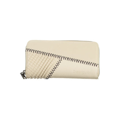 Cartera elegante beige con detalles en contraste