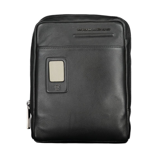 Elegante bolso de hombro de piel negra