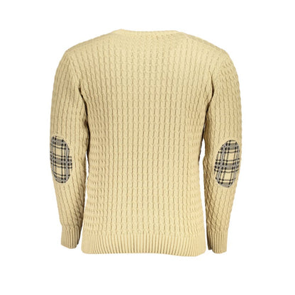 Beige Twisted Crew Neck Sweater