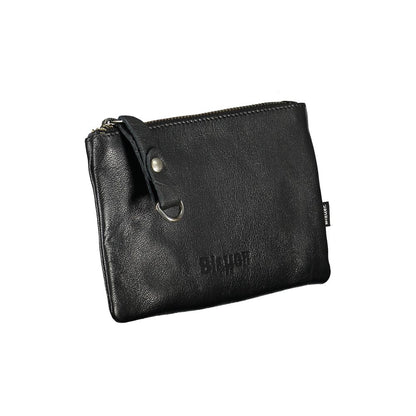 Sleek Black Leather Document Holder with Card Slot