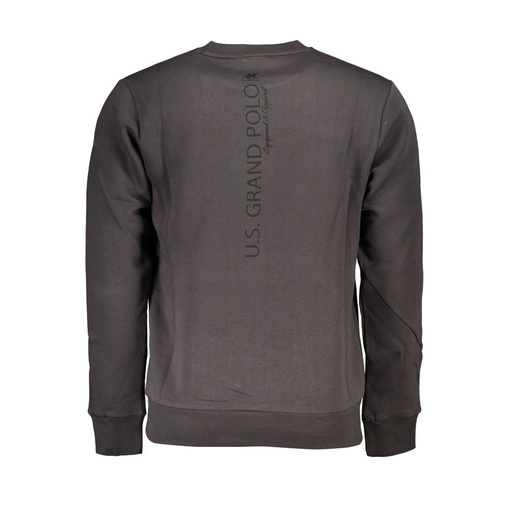 Sleek Gray Fleece Crew Neck Sweatshirt