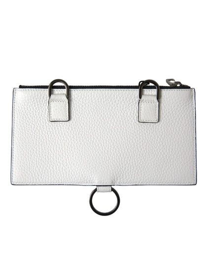 Elegant White Leather Crossbody Cardholder