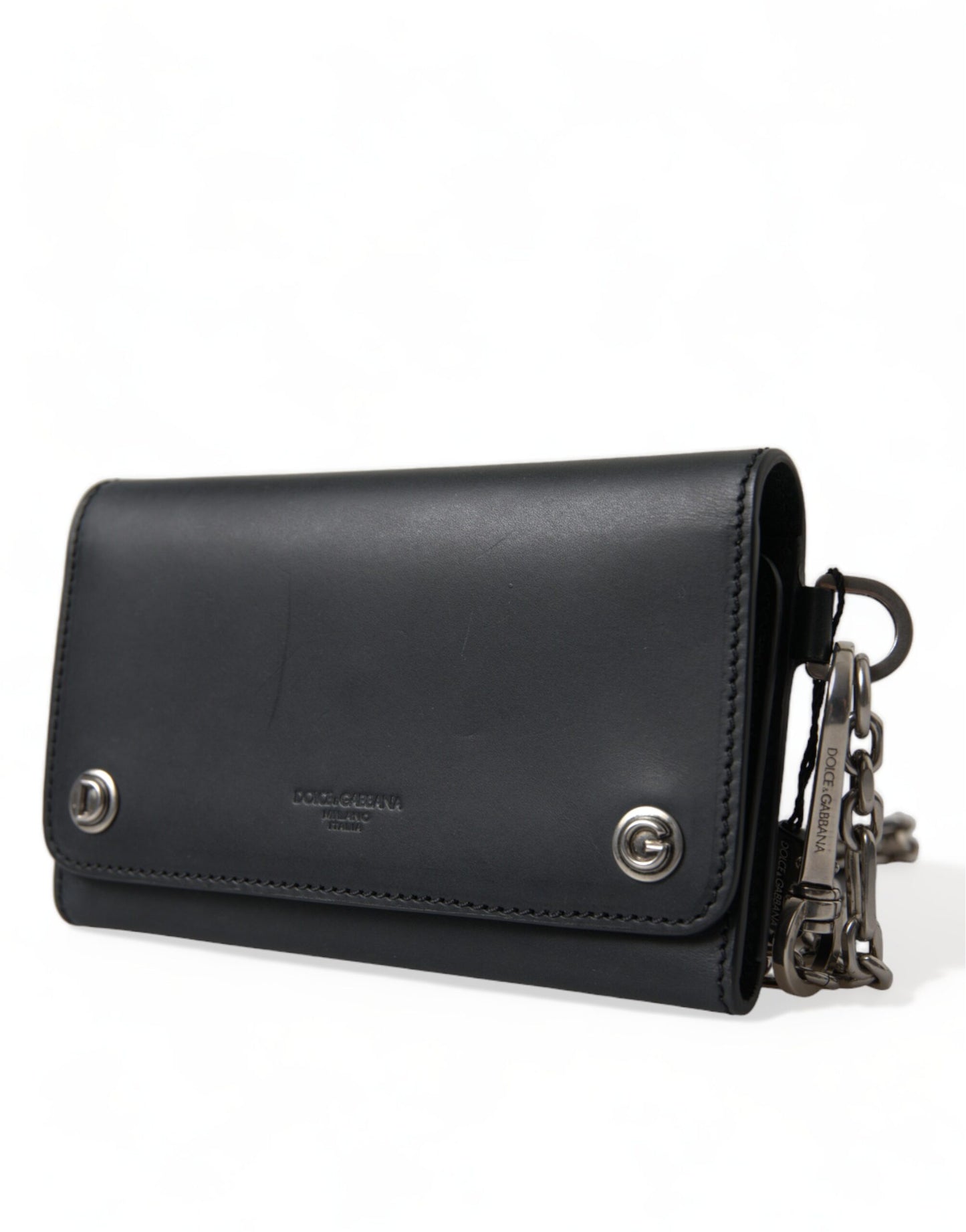 Elegante bolso de hombro de piel negra