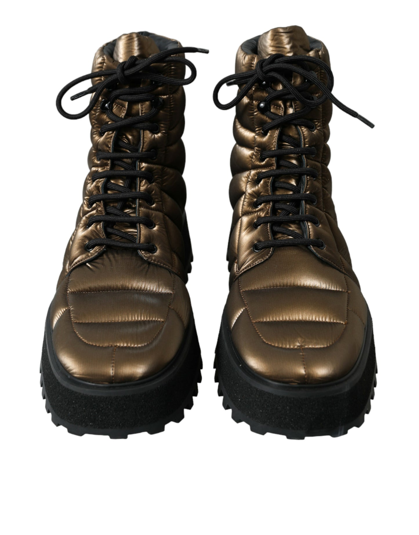 Botas acolchadas con placa de logotipo DG y plataforma de bronce