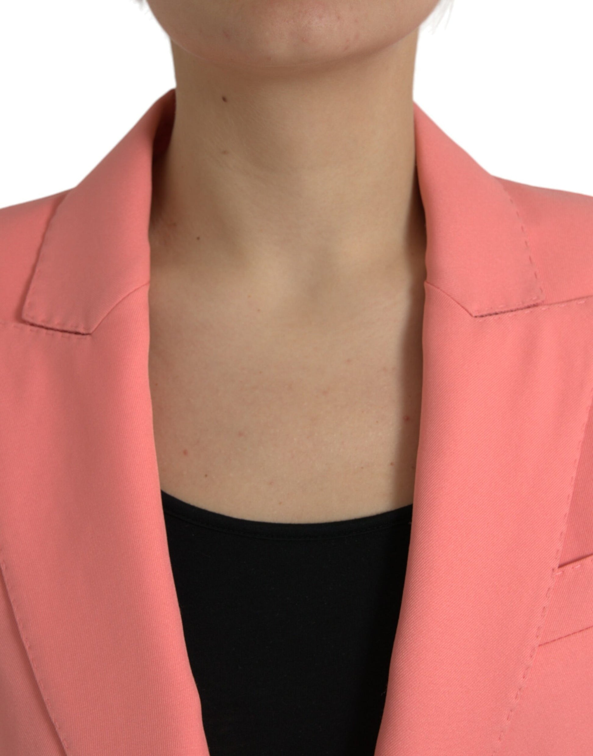 Blazer elegante con solapas de pico en color rosa