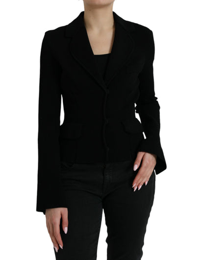 Elegante blazer negro de diseñador para mujer