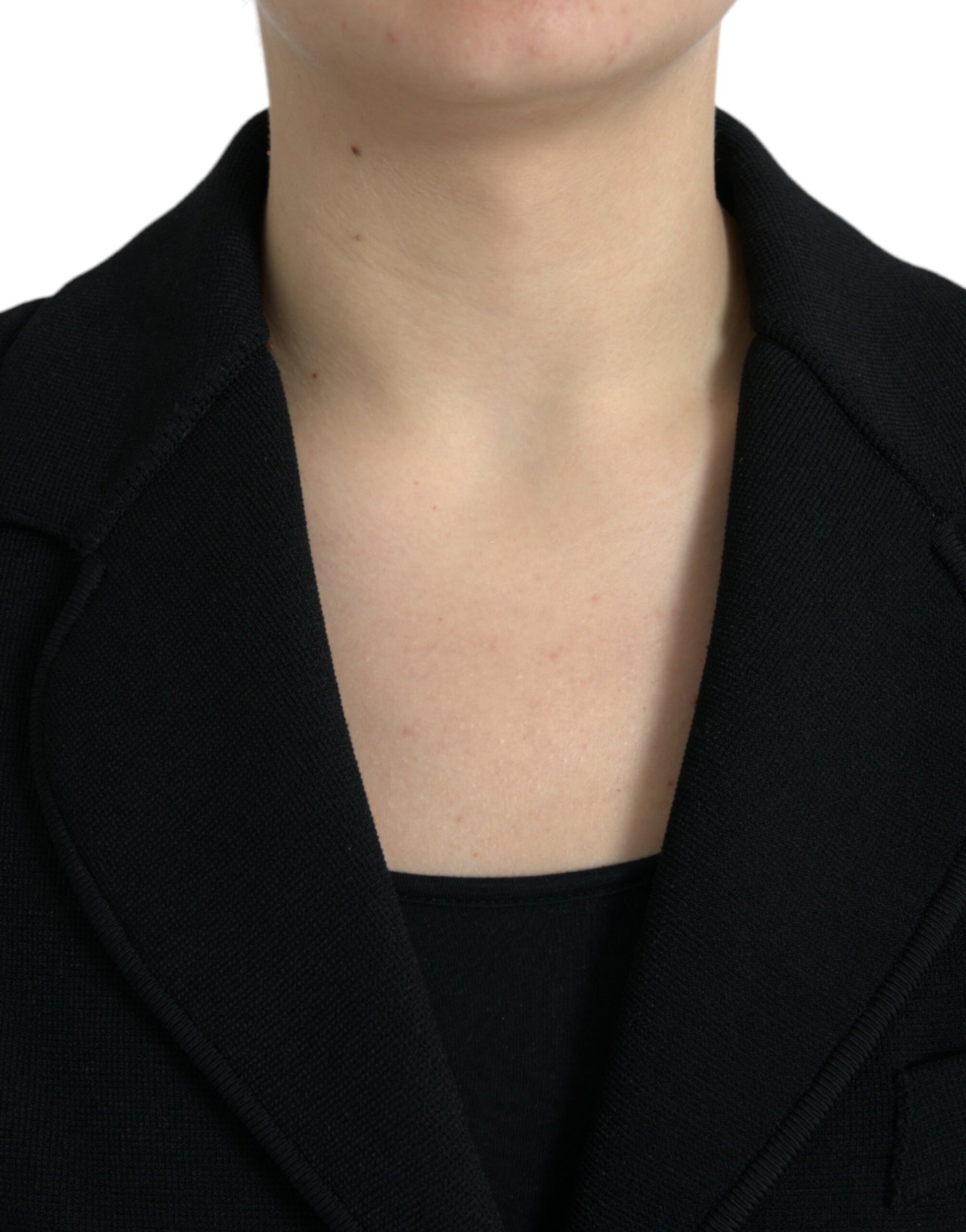 Elegante blazer negro de diseñador para mujer