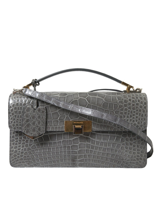 Bolso mediano de piel de caimán
