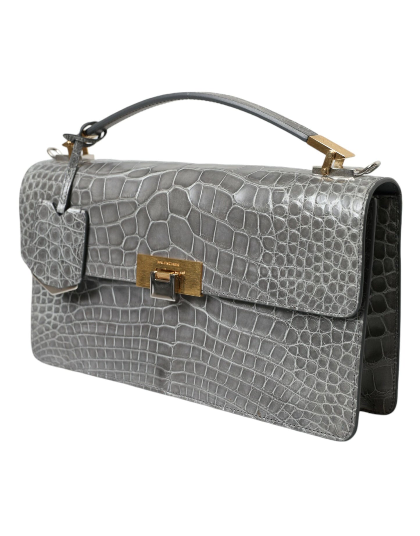 Bolso mediano de piel de caimán
