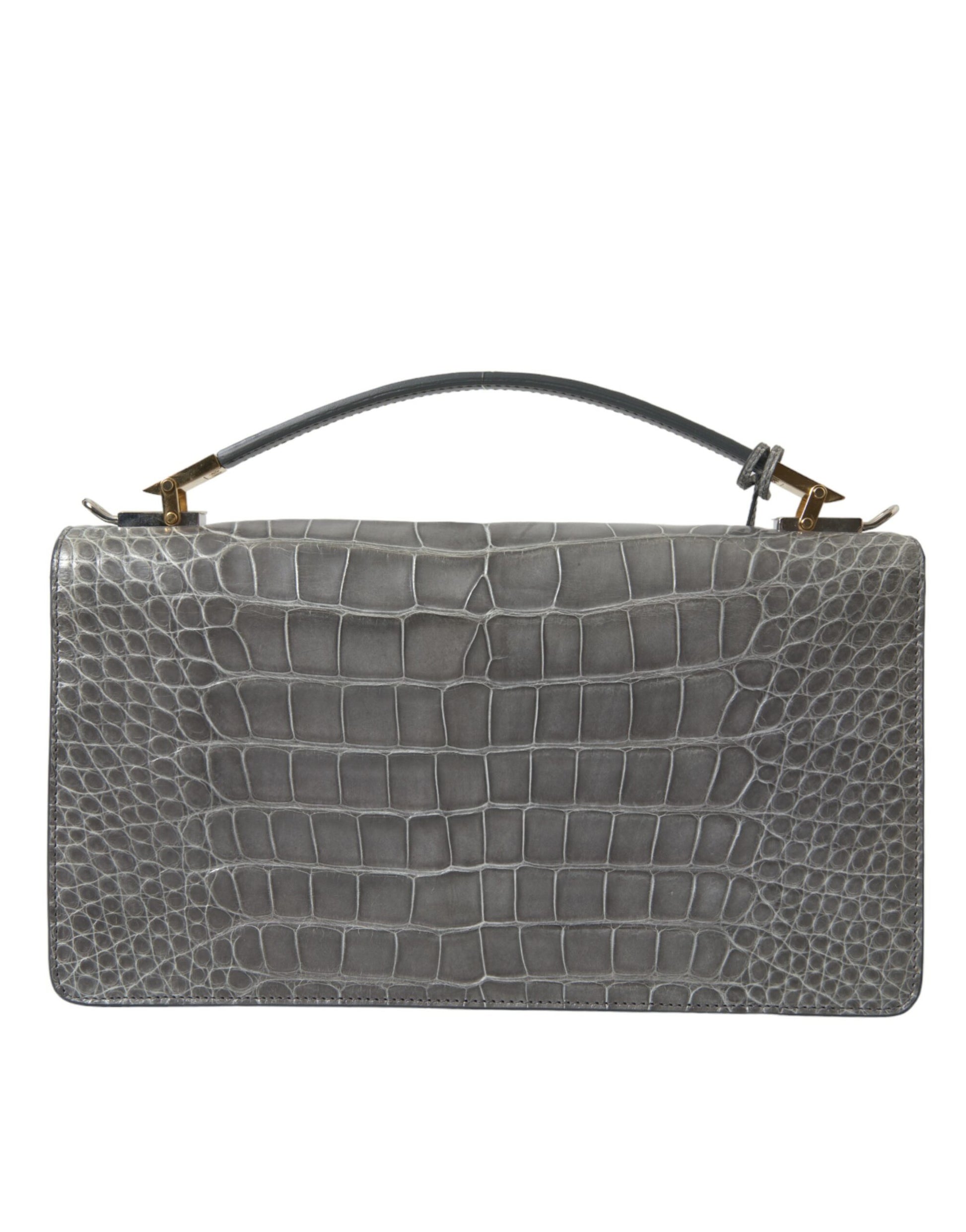 Bolso mediano de piel de caimán