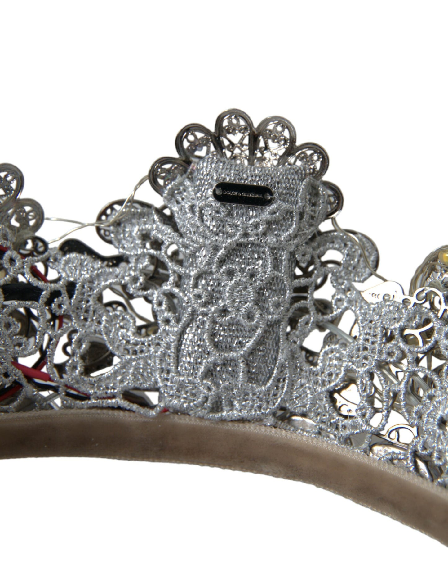 Silver Brass STRASS Crystal Crown Tiara LED Diadem