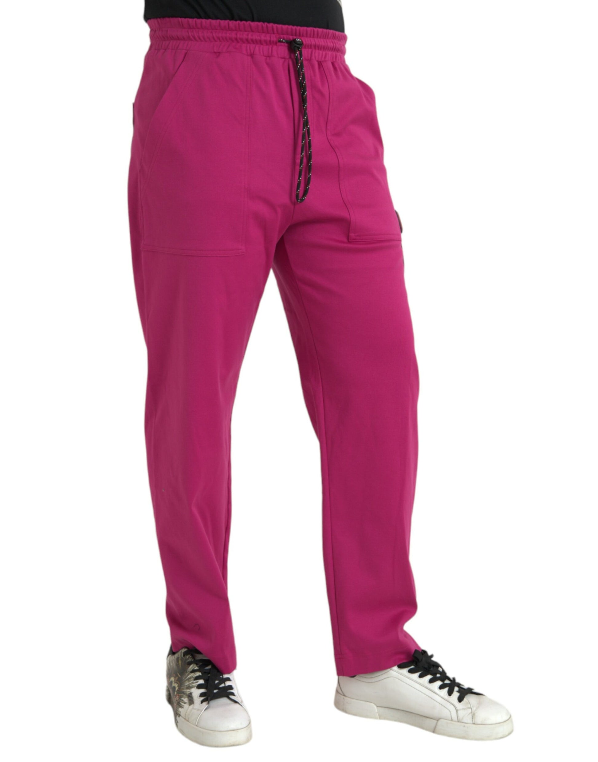 Pantalones deportivos cargo de algodón con logotipo rosa