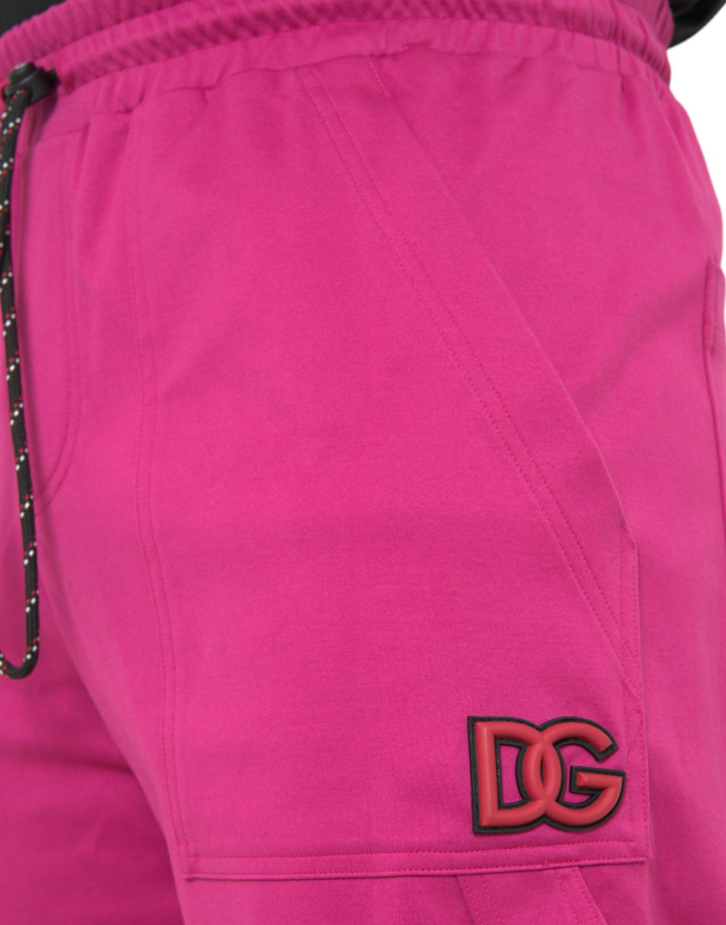 Pantalones deportivos cargo de algodón con logotipo rosa