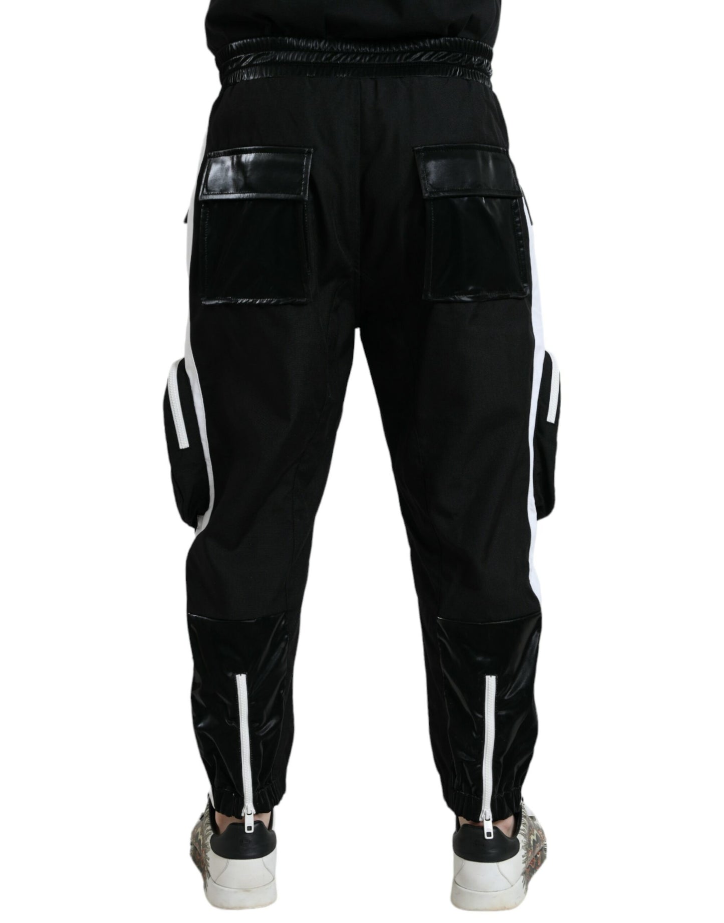 Pantalones deportivos cargo de nailon negro para hombre