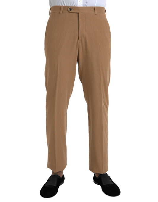 Pantalones de vestir rectos de cachemira beige para hombre