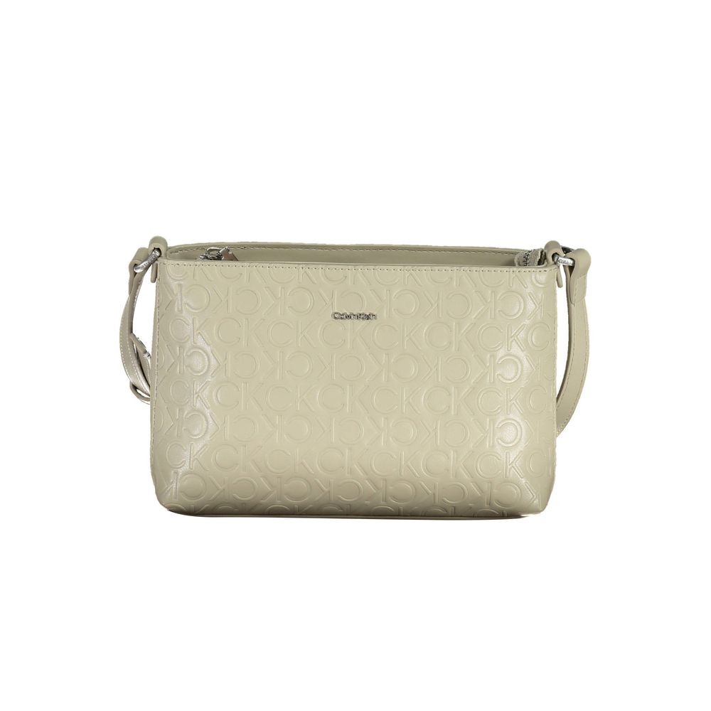 Bolso de mano de poliéster beige