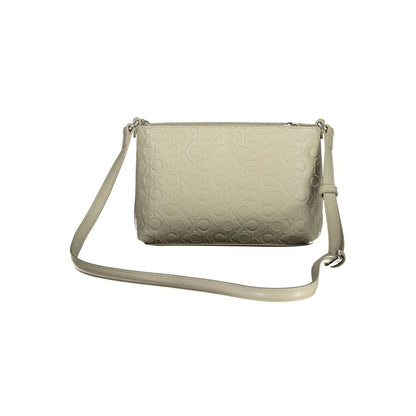 Bolso de mano de poliéster beige