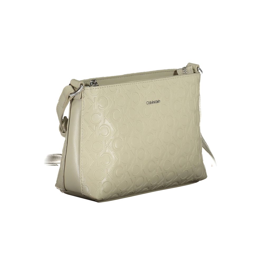 Bolso de mano de poliéster beige