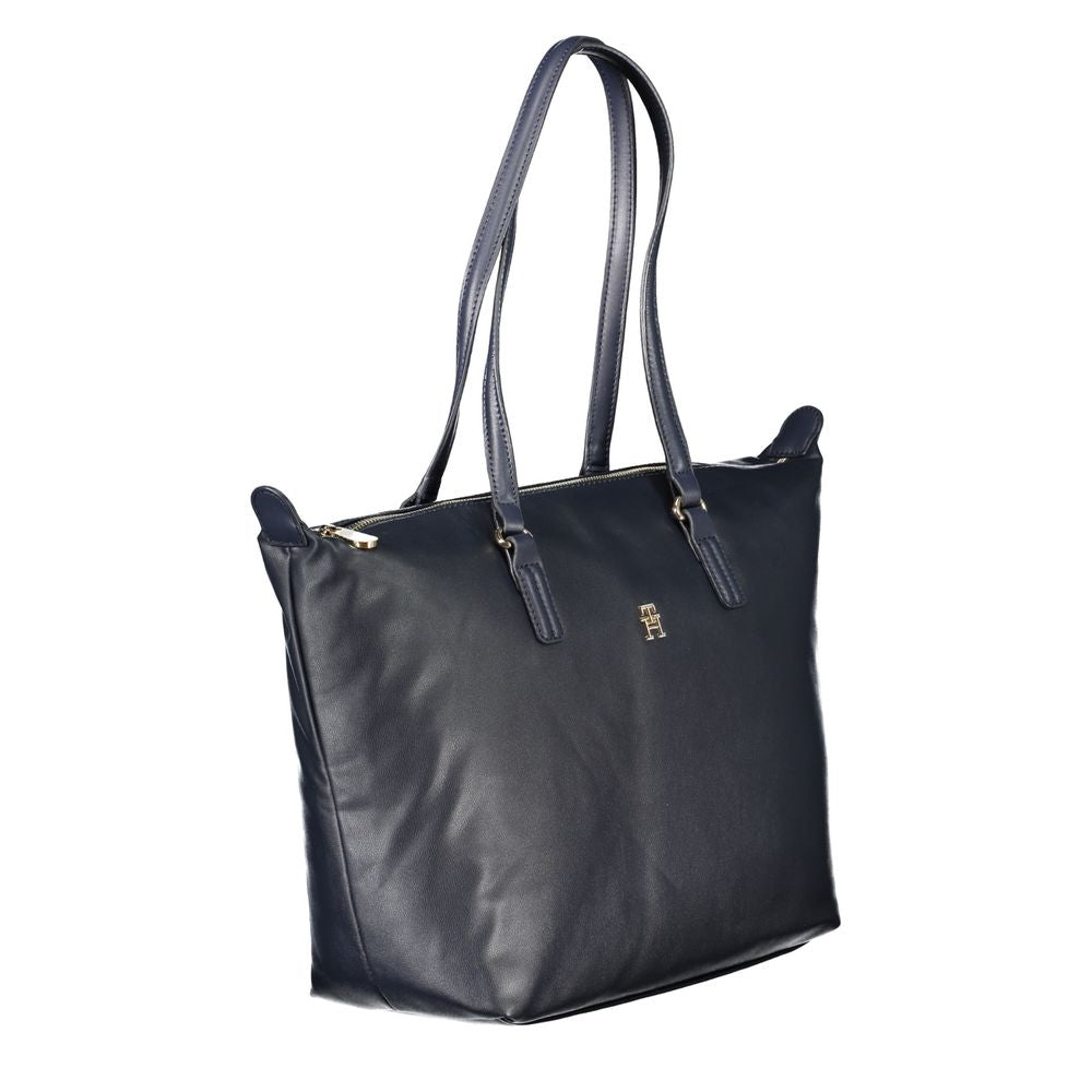 Blue Polyester Handbag