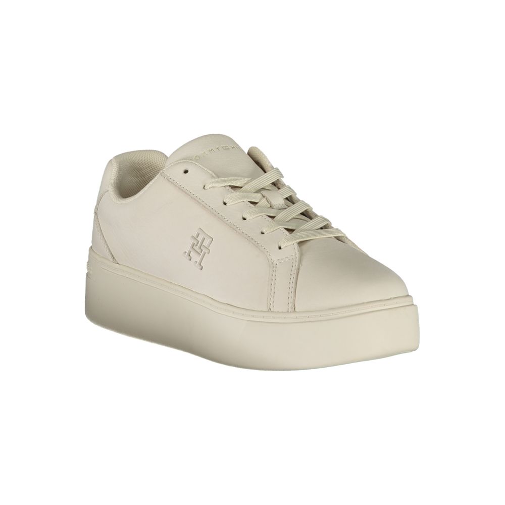 White Polyester Sneaker