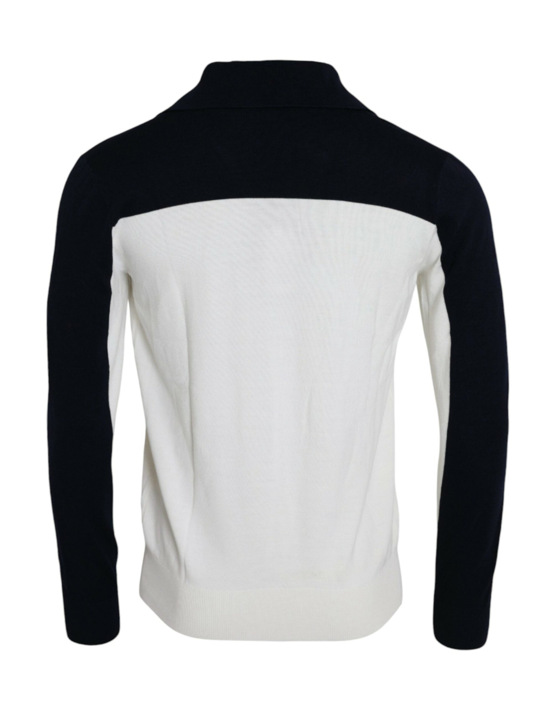 Suéter tipo jersey con cuello henley SICILIA en blanco y negro