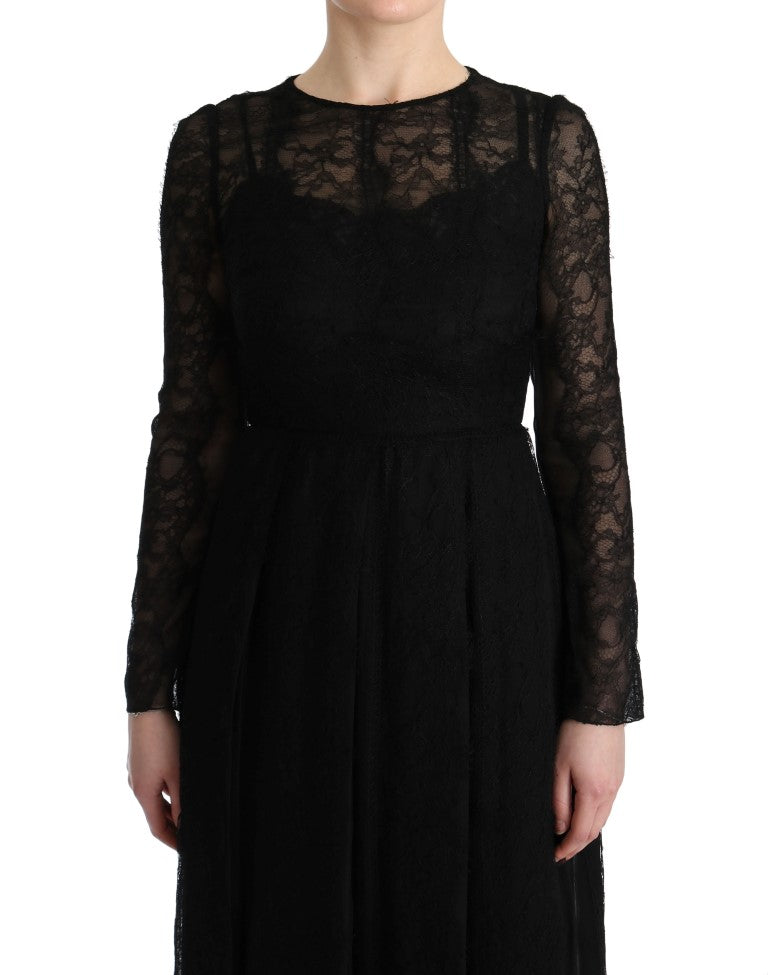 Elegant Black Sheath Long Sleeve Dress