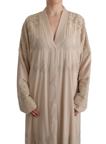 Elegant Beige Cape Kaftan Dress