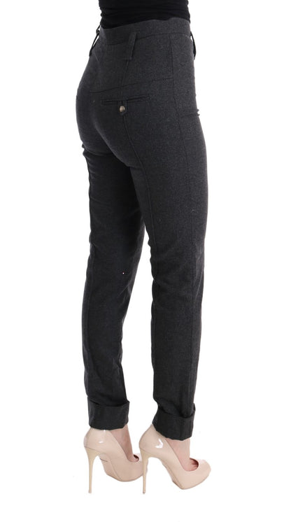 Pantalones pitillo casuales y elegantes de color gris