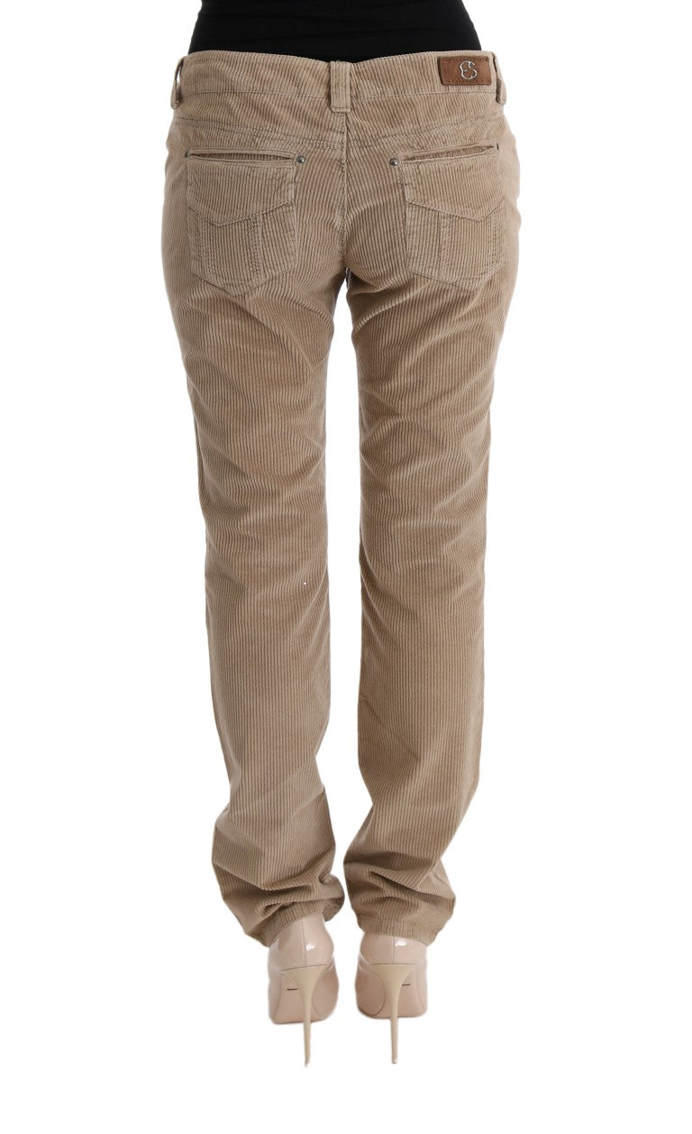 Pantalones de lujo de corte regular en color beige