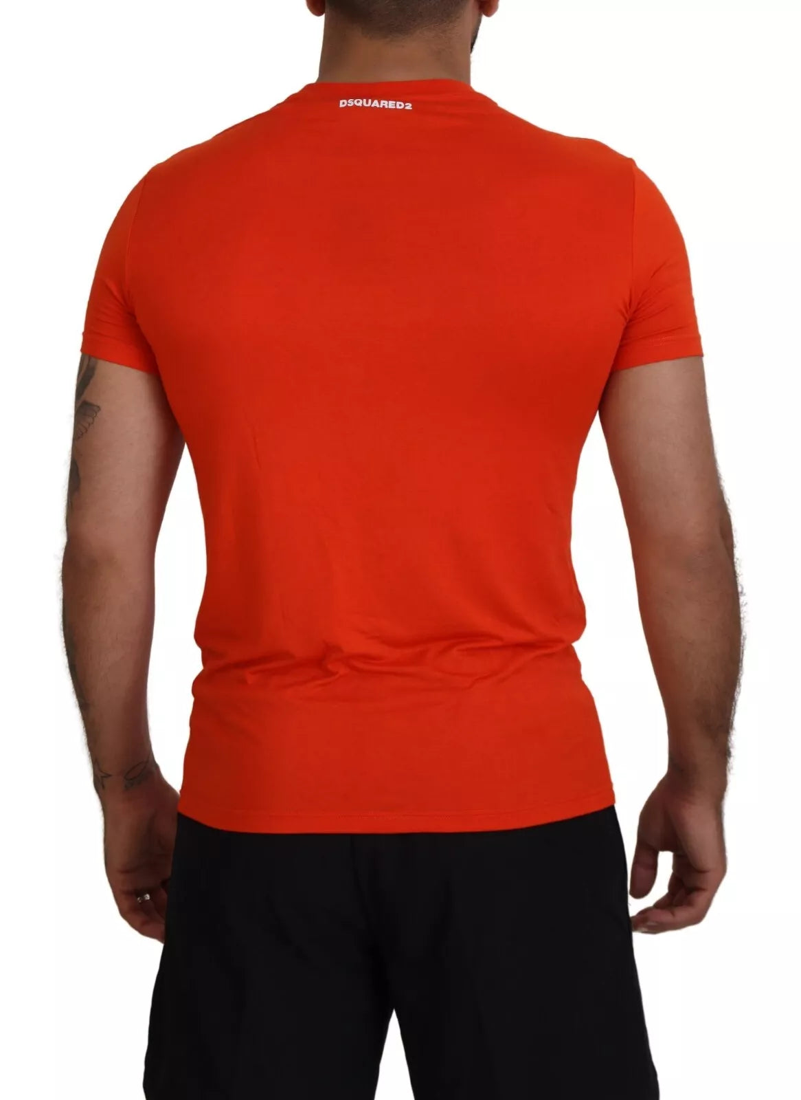 Orange Modal Short Sleeves Crewneck T-shirt