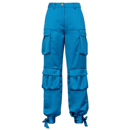 Pantalones vaqueros y pantalón de poliéster azul claro