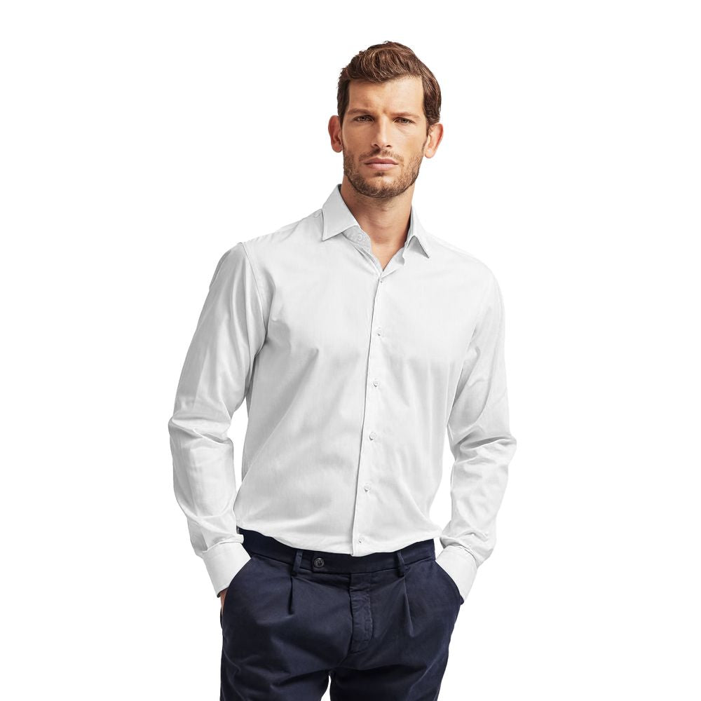 White Cotton Men Shirt