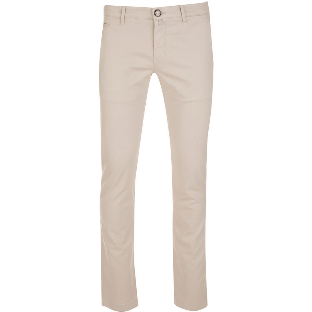 Pantalón chino de algodón beige: corte entallado y elegante