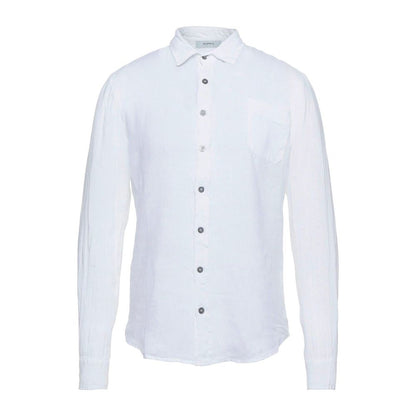 Camisa elegante de lino blanco para hombre