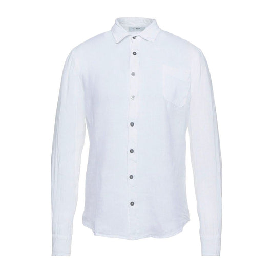 Elegante camisa blanca de lino para hombre