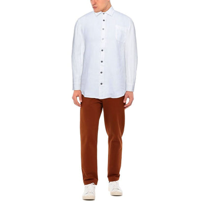 Camisa elegante de lino blanco para hombre