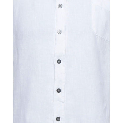 Camisa elegante de lino blanco para hombre