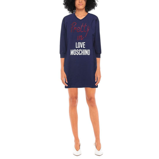 Vestido azul de algodón para mujer