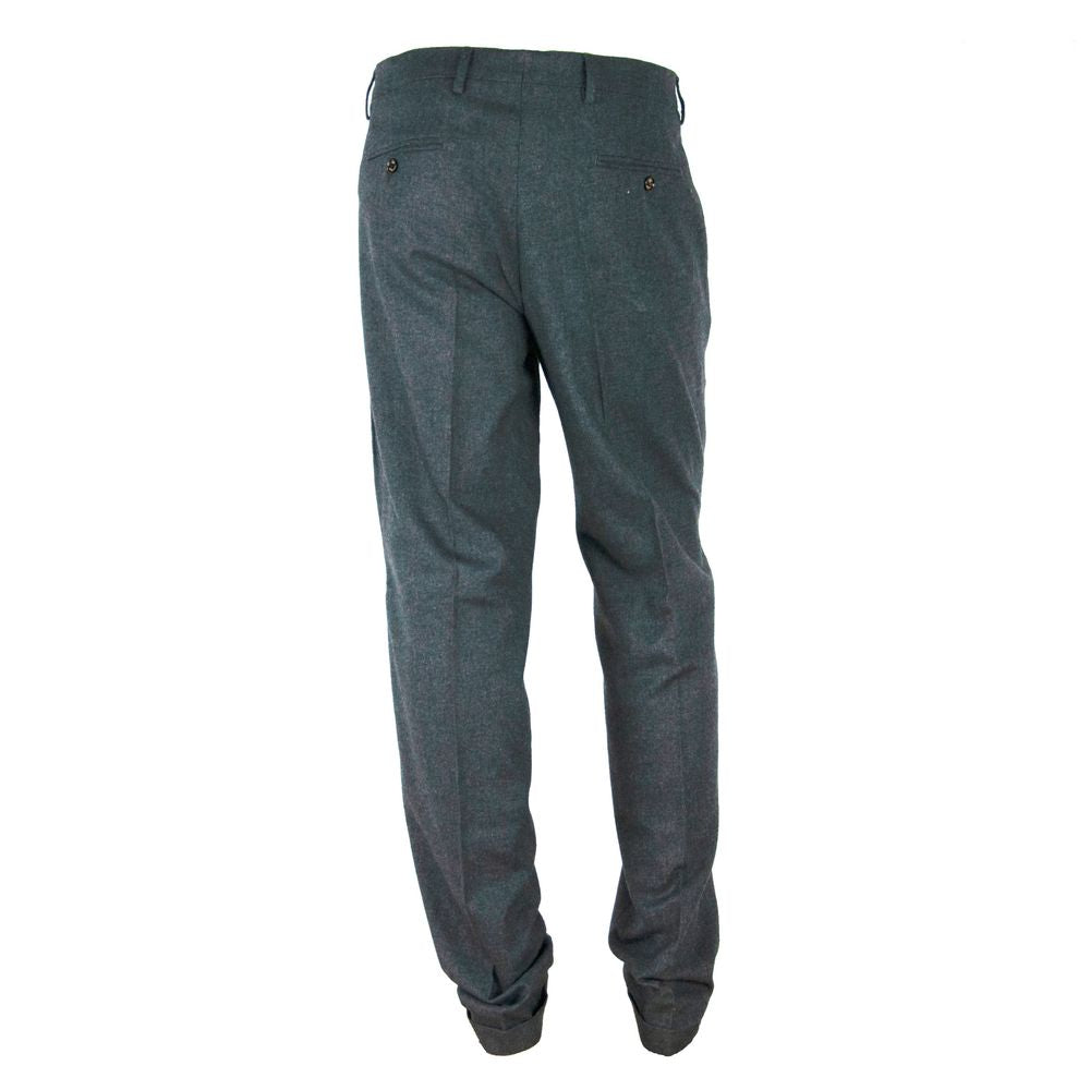 Pantalones grises de invierno de corte elegante